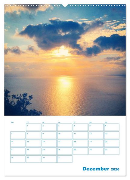Produktbild: Blauer Ligurien Sommer (hochwertiger Premium Wandkalender 2026 DIN A2 hoch), Kunstdruck in Hochglanz
