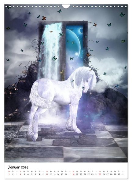 Produktbild: Einhorn und Pegasus (Wandkalender 2026 DIN A3 hoch), CALVENDO Monatskalender