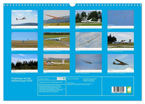 Produktbild: Flugzeuge auf der Wasserkuppe 2026 (Wandkalender 2026 DIN A3 quer), CALVENDO Monatskalender