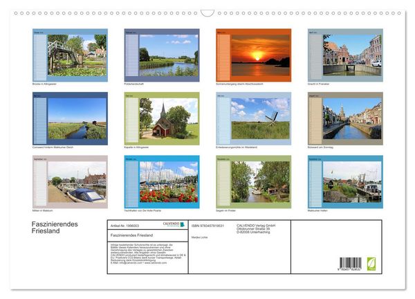 Produktbild: Faszinierendes Friesland (Wandkalender 2026 DIN A2 quer), CALVENDO Monatskalender