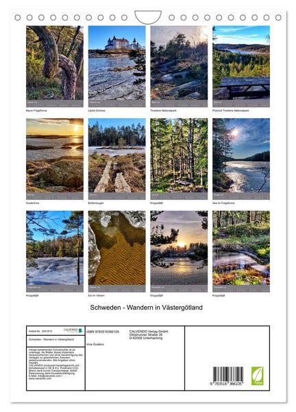 Produktbild: Schweden - Wandern in V&auml;sterg&ouml;tland (Wandkalender 2026 DIN A4 hoch), CALVENDO Monatskalender