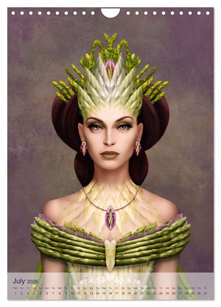 Produktbild: Food Fashion - surreal women's portraits with fruit and vegetable (Wall Calendar 2026 DIN A4 portrait), CALVENDO 12 Month Wall Calendar