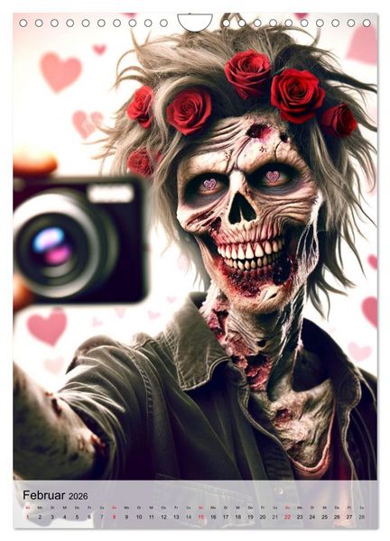 Produktbild: Zombie Selfies - Ein humorvoller Blick auf das untote Dasein (Wandkalender 2026 DIN A4 hoch), CALVENDO Monatskalender