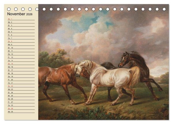 Produktbild: Pferde-&Ouml;lgem&auml;lde. Die Kunst der alten Meister (Tischkalender 2026 DIN A5 quer), CALVENDO Monatskalender
