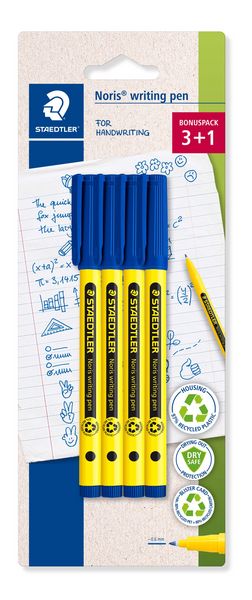Produktbild: STAEDTLER Noris&reg; writing pen 307, 4 x Fineliner, blau, 307-3 BK4