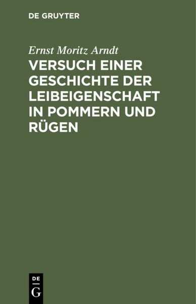 Produktbild: Versuch einer Geschichte der Leibeigenschaft in Pommern und R&uuml;gen