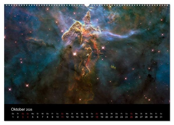Produktbild: Der Weltraum. Spektakul&auml;re Gasnebel und Galaxien (hochwertiger Premium Wandkalender 2026 DIN A2 quer), Kunstdruck in Hochglanz