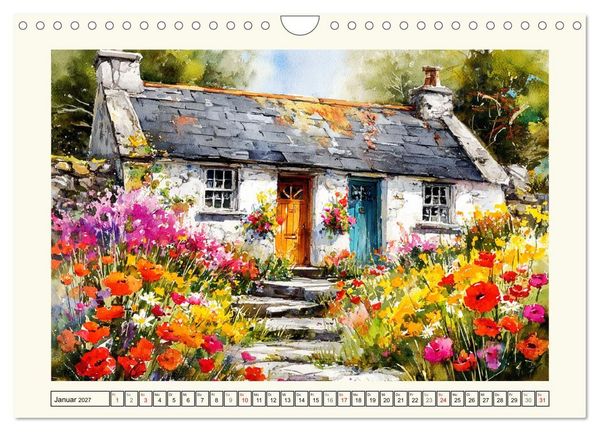 Produktbild: Irland. K&uuml;nstlerische Aquarelle zwischen K&uuml;ste und Hochland (Wandkalender 2027 DIN A4 quer), CALVENDO Monatskalender