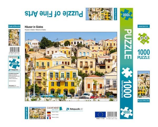 CALVENDO Puzzle Häuser in Gialos | 1000 Teile Lege-Größe 64x48cm Foto-Puzzle für glückliche Stunden