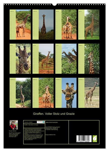 Produktbild: Giraffen. Voller Stolz und Grazie (hochwertiger Premium Wandkalender 2026 DIN A2 hoch), Kunstdruck in Hochglanz