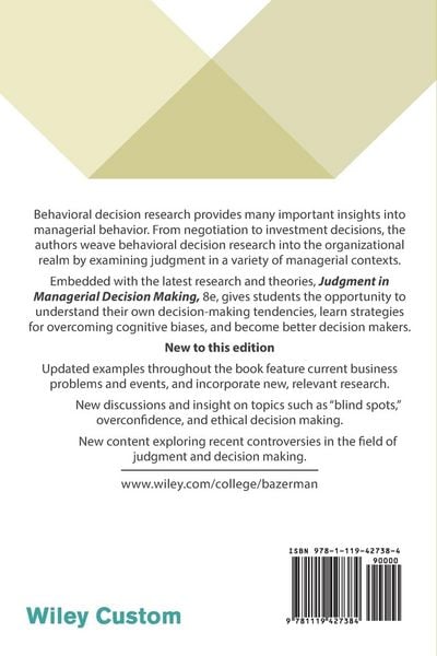Produktbild: Judgment in Managerial Decision Making
