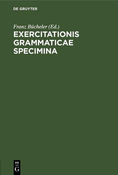Produktbild: Exercitationis Grammaticae Specimina