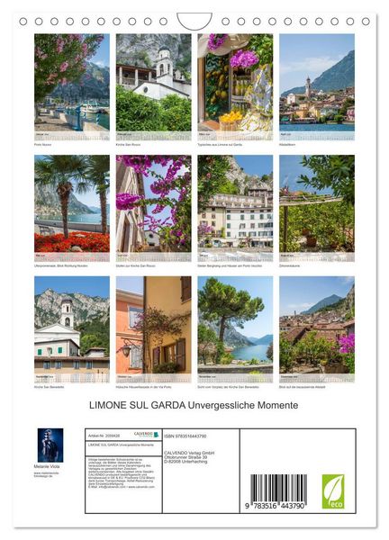 Produktbild: LIMONE SUL GARDA Unvergessliche Momente (Wandkalender 2026 DIN A4 hoch), CALVENDO Monatskalender