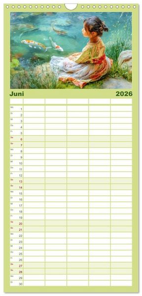 Produktbild: Familienplaner 2026 - Kois - Ein Juwel unter Fischen mit 5 Spalten (Wandkalender, 21 x 45 cm) CALVENDO