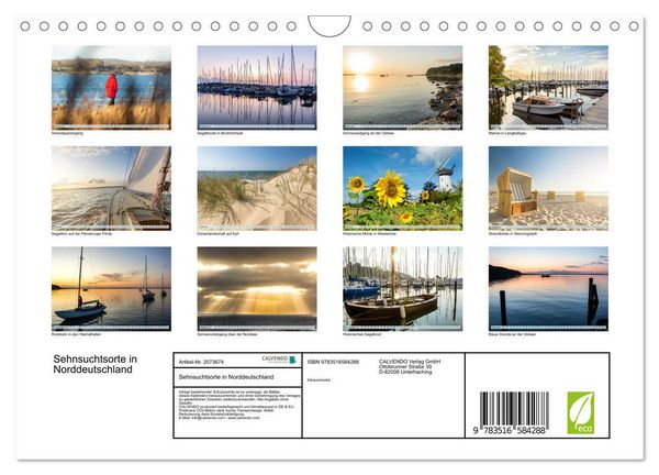 Produktbild: Sehnsuchtsorte in Norddeutschland (Wandkalender 2026 DIN A4 quer), CALVENDO Monatskalender