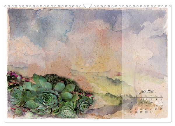Produktbild: Bl&uuml;te trifft auf Aquarell (Wandkalender 2026 DIN A3 quer), CALVENDO Monatskalender