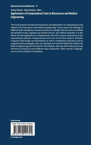 Produktbild: Applications of Computational Tools in Biosciences and Medical Engineering