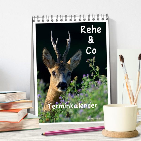 Produktbild: Rehe & Co / Planer (Tischkalender 2026 DIN A5 hoch), CALVENDO Monatskalender