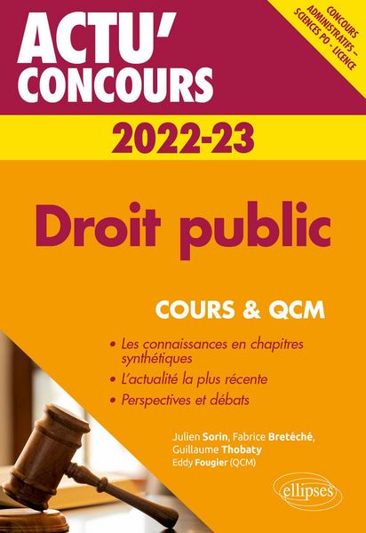 Produktbild: Droit public 2022-2023 - Cours et QCM