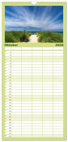 Produktbild: Familienplaner 2026 - J&uuml;tland. Zwischen Ringk&oslash;bing und Ribe mit 5 Spalten (Wandkalender, 21 x 45 cm) CALVENDO