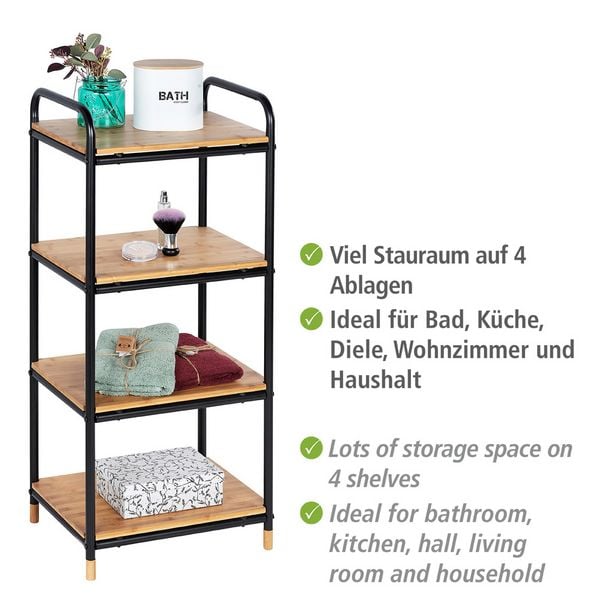 Produktbild: Regal Mod. Loft aus Bambus mit 4 Etagen, Badezimmerregal, Wohnregal