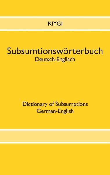 Produktbild: Subsumtionsw&ouml;rterbuch Deutsch-Englisch