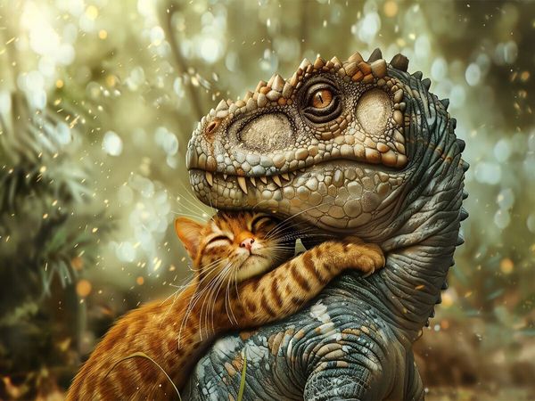 Produktbild: CALVENDO Puzzle Ein Motiv aus dem Kalender "Wie w&auml;re es mit einem Dinosaurier als Haustier?" | 1000 Teile Lege-Gr&ouml;&szlig;e 64x48cm Foto-Puzzle f&uuml;r gl&uuml;ckliche Stunden