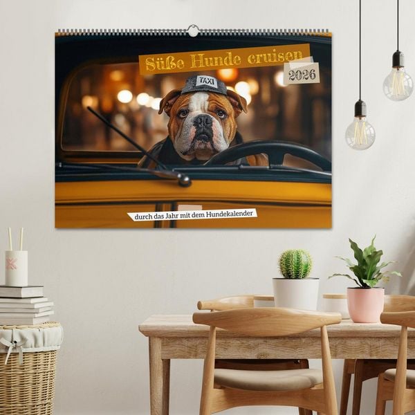 Produktbild: S&uuml;&szlig;e Hunde cruisen - durch das Jahr mit dem Hundekalender (Wandkalender 2026 DIN A2 quer), CALVENDO Monatskalender