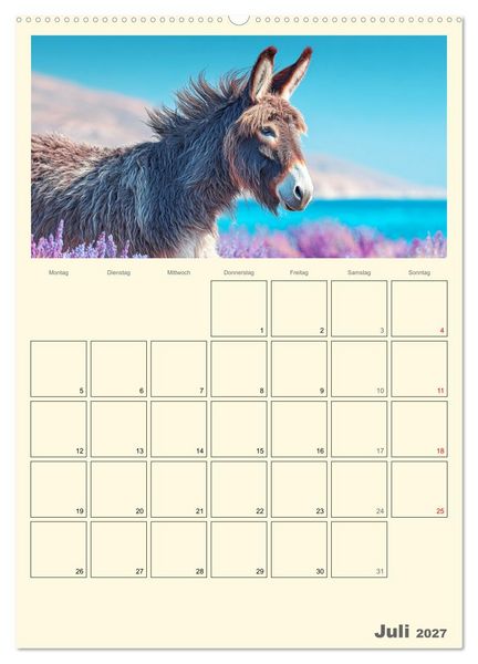 Produktbild: Eselmomente. Natur, Freiheit und Charakter (Wandkalender 2027 DIN A2 hoch), CALVENDO Monatskalender