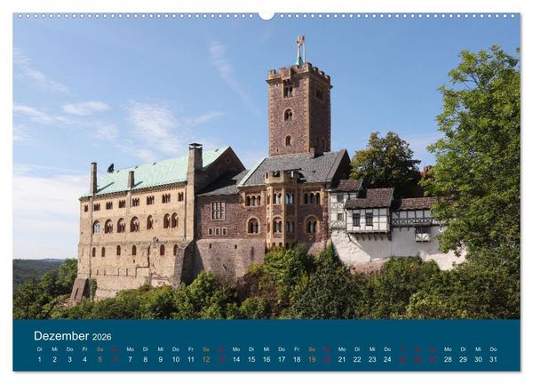 Produktbild: Th&uuml;ringen, unterwegs in Weimar, Erfurt und Eisenach (Wandkalender 2026 DIN A2 quer), CALVENDO Monatskalender