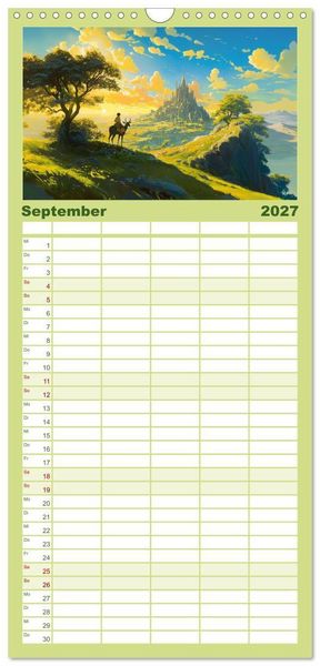 Produktbild: Familienplaner 2027 - Spaziergang durch Anime Welten mit 5 Spalten (Wandkalender, 21 x 45 cm) CALVENDO