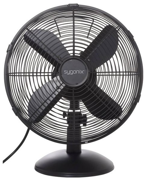 Produktbild: Sygonix Tischventilator 35W (&Oslash; x H) 335mm x 400mm Schwarz Oszillierend
