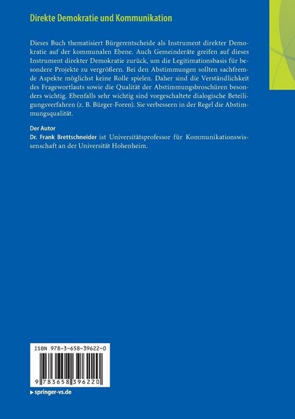 Produktbild: Direkte Demokratie und Kommunikation