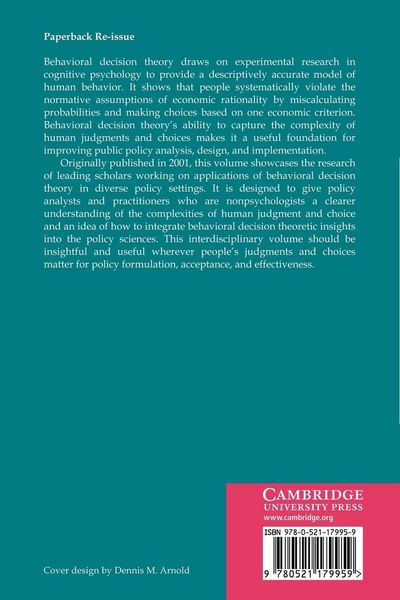 Produktbild: Judgments, Decisions, and Public Policy