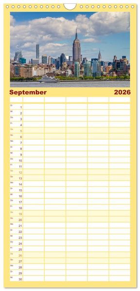 Produktbild: Familienplaner 2026 - NEW YORK CITY Stadt der Superlative mit 5 Spalten (Wandkalender, 21 x 45 cm) CALVENDO