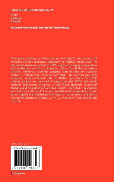 Produktbild: Nonsmooth Modeling and Simulation for Switched Circuits