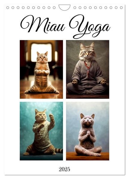 Miau Yoga (Wandkalender 2025 DIN A4 hoch), CALVENDO Monatskalender