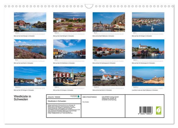 Produktbild: Westk&uuml;ste in Schweden (Wandkalender 2026 DIN A3 quer), CALVENDO Monatskalender