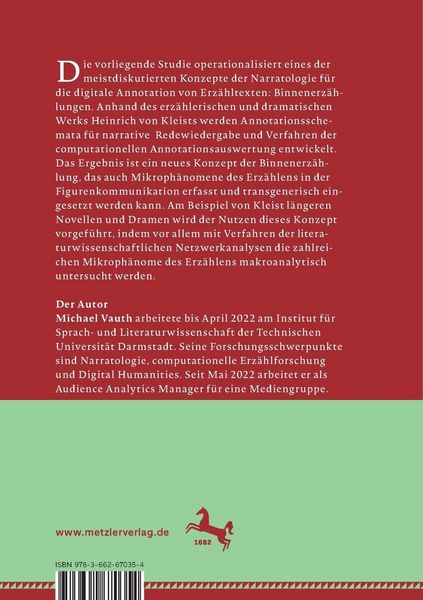 Produktbild: Eine digitale Narratologie der Binnenerz&auml;hlung