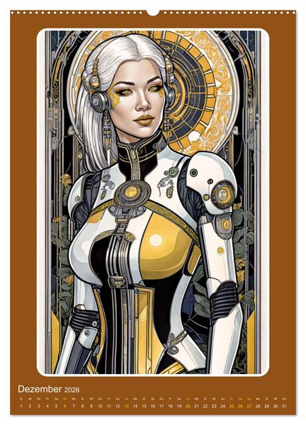 Produktbild: Weibliche Roboter (hochwertiger Premium Wandkalender 2026 DIN A2 hoch), Kunstdruck in Hochglanz