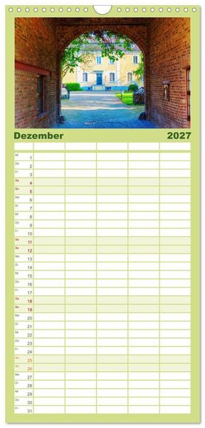 Produktbild: Familienplaner 2027 - Bedburg Alt-Kaster mit 5 Spalten (Wandkalender, 21 x 45 cm) CALVENDO