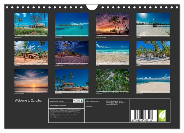 Produktbild: Welcome to Zanzibar (Wall Calendar 2026 DIN A4 landscape), CALVENDO 12 Month Wall Calendar