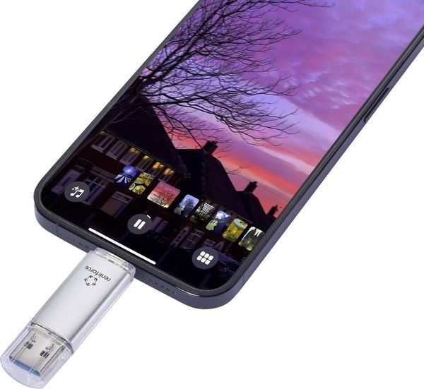 Produktbild: Renkforce RF-USBOS-230 USB-Stick 64GB Silber RF-6688140 USB-A, USB-C&reg;