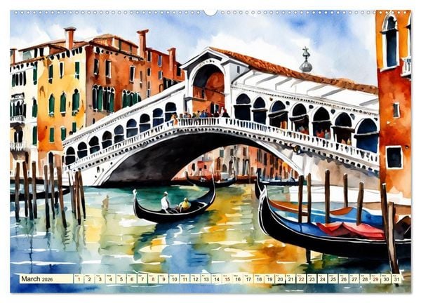 Produktbild: The most famous bridges in the world (High Quality Premium Wall Calendar 2026 DIN A2 landscape),CALVENDO 12 Month Wall Calendar