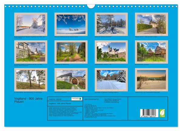 Produktbild: Vogtland - 900 Jahre Plauen (Wandkalender 2026 DIN A3 quer), CALVENDO Monatskalender