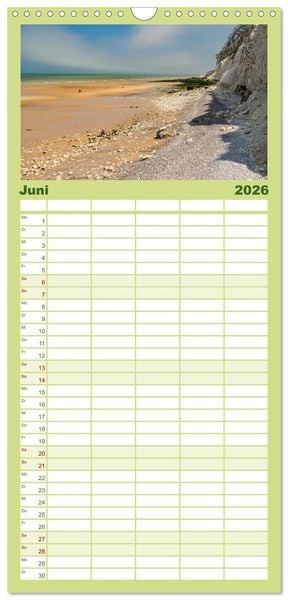 Produktbild: Familienplaner 2026 - Frankreich - Calais und die Opalk&uuml;ste mit 5 Spalten (Wandkalender, 21 x 45 cm) CALVENDO