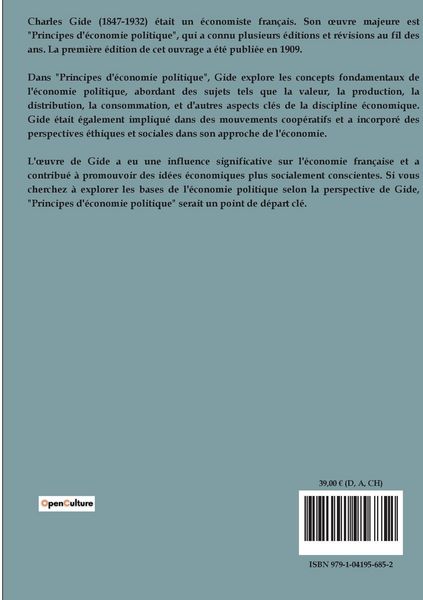 Produktbild: Principes d'&eacute;conomie politique