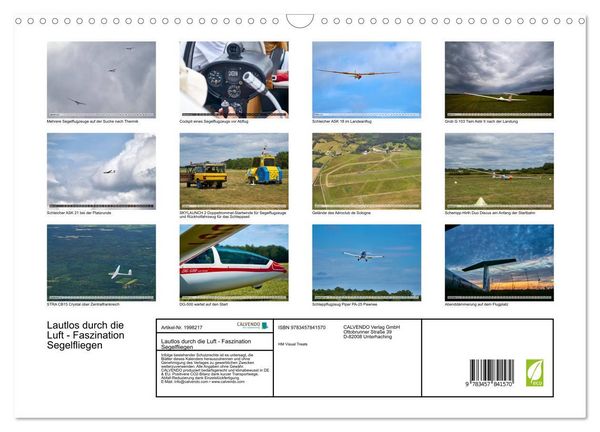 Produktbild: Lautlos durch die Luft - Faszination Segelfliegen (Wandkalender 2026 DIN A3 quer), CALVENDO Monatskalender