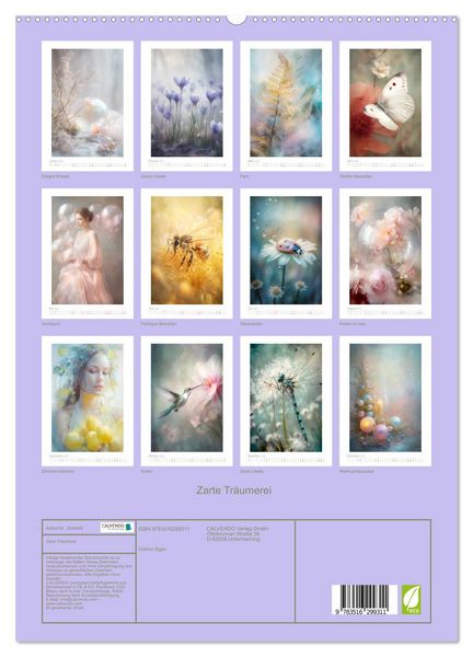 Produktbild: Zarte Tr&auml;umerei (hochwertiger Premium Wandkalender 2026 DIN A2 hoch), Kunstdruck in Hochglanz