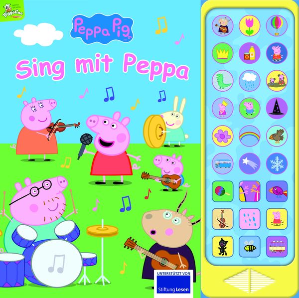 Produktbild: Peppa Pig - Sing mit Peppa Pig - 27-Button-Soundbuch mit 24 Seiten f&uuml;r Kinder ab 3 Jahren - mit bekannten Kinderliedern und Ger&auml;uschen